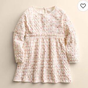 🌟LITTLE CO🌟 BY LAUREN CONRAD GIRLS VALENTINE HEART KNIT DRESS IVORY SZ 2T